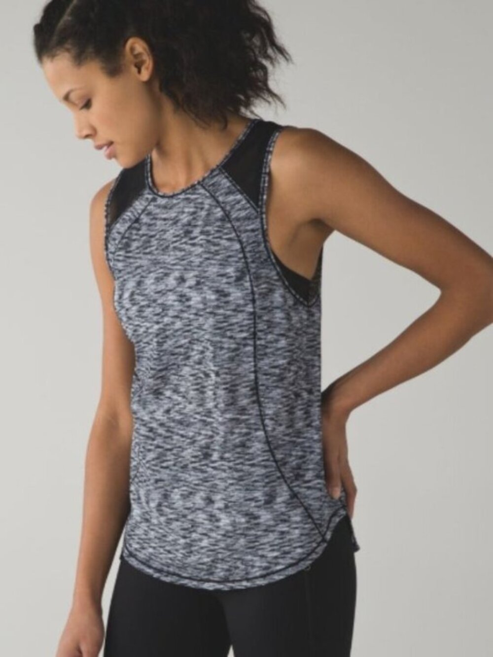 Lululemon Sculpt Tank in Dramatic Static Black White - Size S